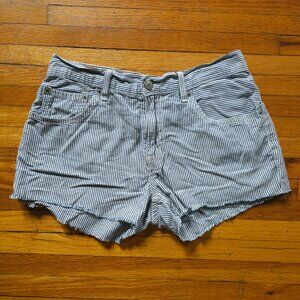 "Levi" Short Shorts Railroad Strip Pattern